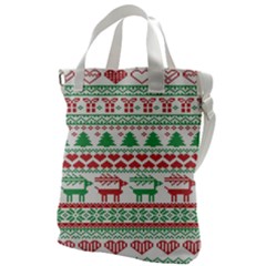 Scandinavian-nordic-christmas-seamless-pattern-vector Canvas Messenger Bag