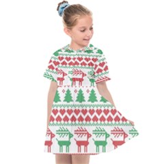 Scandinavian-nordic-christmas-seamless-pattern-vector Kids  Sailor Dress