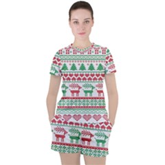 Scandinavian-nordic-christmas-seamless-pattern-vector Women s Tee and Shorts Set