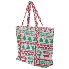 Scandinavian-nordic-christmas-seamless-pattern-vector Zip Up Canvas Bag