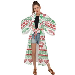 Scandinavian-nordic-christmas-seamless-pattern-vector Maxi Kimono
