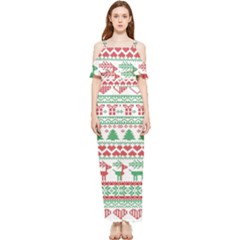 Scandinavian-nordic-christmas-seamless-pattern-vector Draped Sleeveless Chiffon Jumpsuit