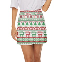 Scandinavian-nordic-christmas-seamless-pattern-vector Mini Front Wrap Skirt by nateshop