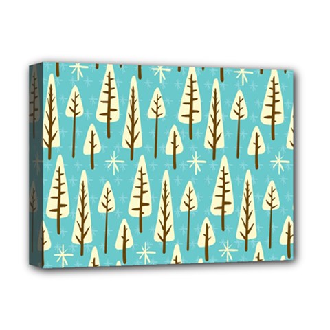 Vector-white-cartoon-trees-pattern Deluxe Canvas 16  X 12  (stretched)  by nateshop