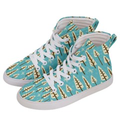 Vector-white-cartoon-trees-pattern Women s Hi-top Skate Sneakers by nateshop