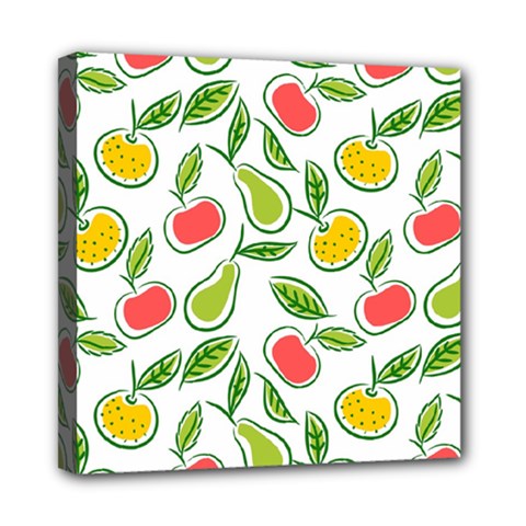 Fruit Fruits Food Illustration Background Pattern Mini Canvas 8  X 8  (stretched)