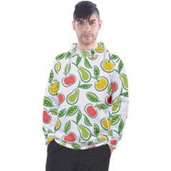 Fruit Fruits Food Illustration Background Pattern Men s Pullover Hoodie