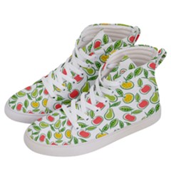 Fruit Fruits Food Illustration Background Pattern Women s Hi-top Skate Sneakers