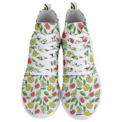 Fruit Fruits Food Illustration Background Pattern Men s Lightweight High Top Sneakers