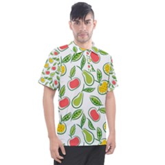 Fruit Fruits Food Illustration Background Pattern Men s Polo Tee