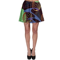 Pyramid Sphere Colorful Background Skater Skirt