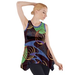 Pyramid Sphere Colorful Background Side Drop Tank Tunic by Ravend