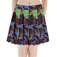 Pyramid Sphere Colorful Background Pleated Mini Skirt by Ravend