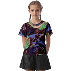 Pyramid Sphere Colorful Background Kids  Front Cut Tee by Ravend