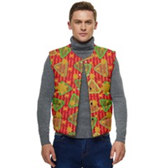 Illustration Background Abstract Pattern Shape Star Men s Short Button Up Puffer Vest	