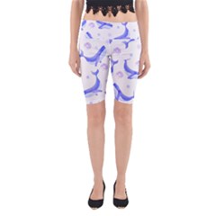 Whale Fish Sea Pattern Mammal Ocean Yoga Cropped Leggings by Ravend