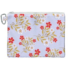 Nature Illustration Pattern Flower Floral Canvas Cosmetic Bag (xxl)