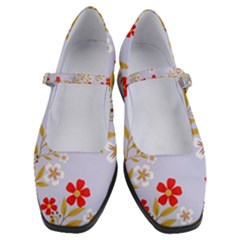 Nature Illustration Pattern Flower Floral Women s Mary Jane Shoes by Ravend