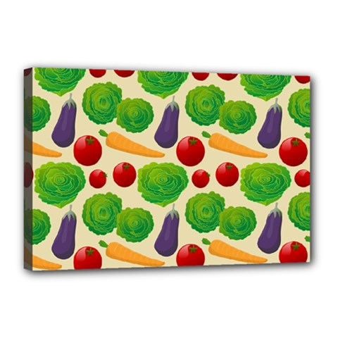 Food Illustration Pattern Texture Canvas 18  X 12  (stretched)