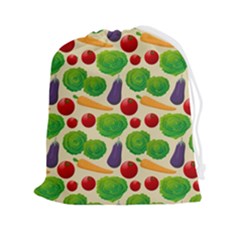 Food Illustration Pattern Texture Drawstring Pouch (2xl) by Ravend