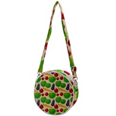 Food Illustration Pattern Texture Crossbody Circle Bag