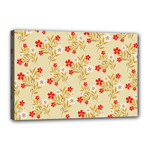 Illustration Pattern Flower Floral Canvas 18  X 12  (stretched)