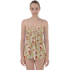 Illustration Pattern Flower Floral Babydoll Tankini Set