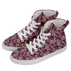 Illustration Flower Floral Nature Pattern Background Men s Hi-top Skate Sneakers