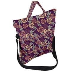 Illustration Flower Floral Nature Pattern Background Fold Over Handle Tote Bag by Ravend