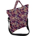 Illustration Flower Floral Nature Pattern Background Fold Over Handle Tote Bag View1