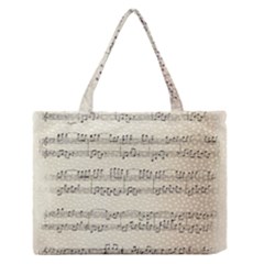 Music Beige Vintage Paper Background Design Zipper Medium Tote Bag by Ravend