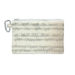 Music Beige Vintage Paper Background Design Canvas Cosmetic Bag (medium)