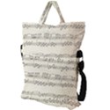 Music Beige Vintage Paper Background Design Fold Over Handle Tote Bag View2