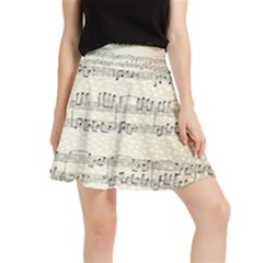 Music Beige Vintage Paper Background Design Waistband Skirt