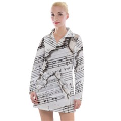 Music Notes Note Music Melody Sound Pattern Women s Long Sleeve Casual Dress by Ravend