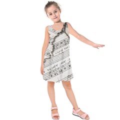 Music Notes Note Music Melody Sound Pattern Kids  Sleeveless Dress