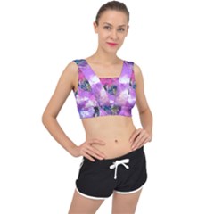 Astronaut Earth Space Planet Fantasy V-back Sports Bra