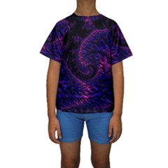 Fractal Mandelbrot Abstract Background Pattern Kids  Short Sleeve Swimwear