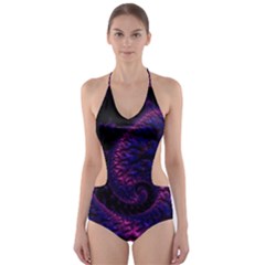 Fractal Mandelbrot Abstract Background Pattern Cut-out One Piece Swimsuit by danenraven