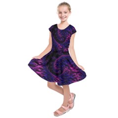 Fractal Mandelbrot Abstract Background Pattern Kids  Short Sleeve Dress by danenraven