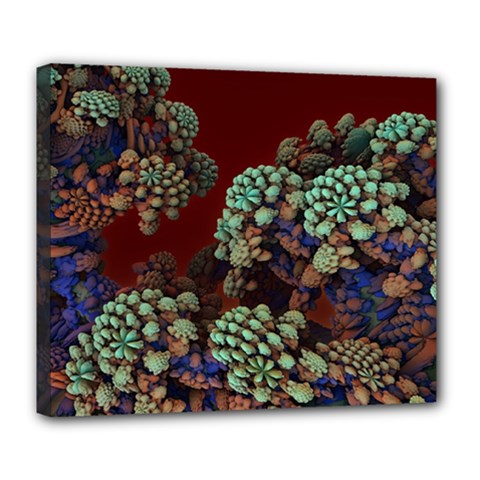 Art 3d Mandelbulb Mandelbrot Fractal Graphic Deluxe Canvas 24  X 20  (stretched) by danenraven