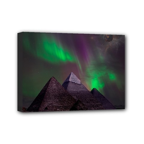 Fantasy Pyramid Mystic Space Mini Canvas 7  X 5  (stretched) by Wegoenart