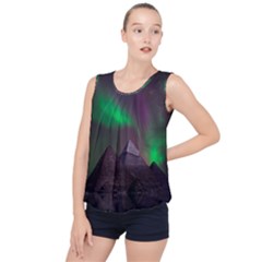 Fantasy Pyramid Mystic Space Bubble Hem Chiffon Tank Top by Wegoenart