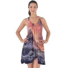 Mountain Cosmos Universe Nature Show Some Back Chiffon Dress by Wegoenart
