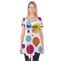 Background Polka Dot Short Sleeve Tunic 