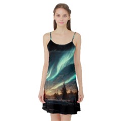 Northern Light North Sky Night Satin Night Slip by Ravend