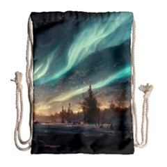 Northern Light North Sky Night Drawstring Bag (large)