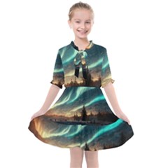 Northern Light North Sky Night Kids  All Frills Chiffon Dress