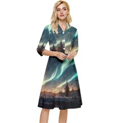 Northern Light North Sky Night Classy Knee Length Dress