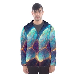 Abstract Galactic Wallpaper Men s Hooded Windbreaker